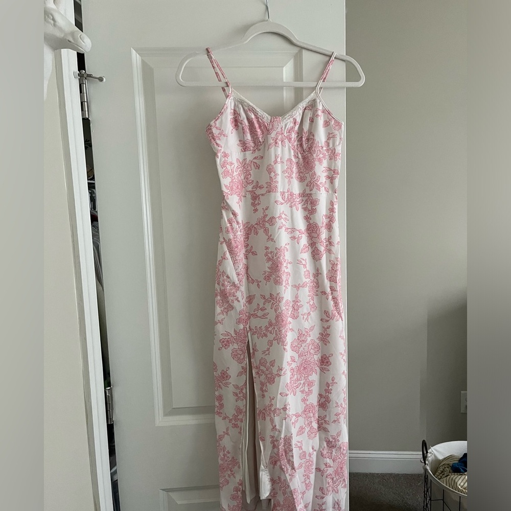 Cream and pink formal dress